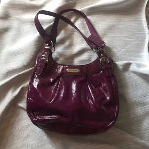 Patent Leather, purple coach purse